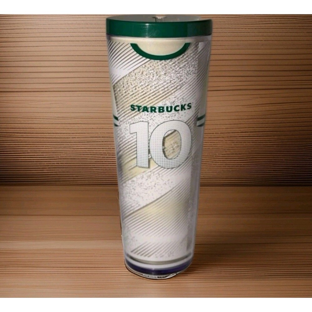 Starbucks Soccer Jersey #10 Tumbler 26 oz Green/White Plastic World Cup 2026 NEW